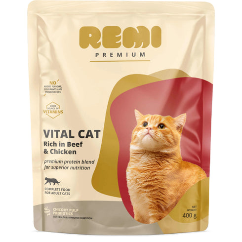 Hrana uscata pentru pisici Remi Premium Vital Vita si pui 400g
